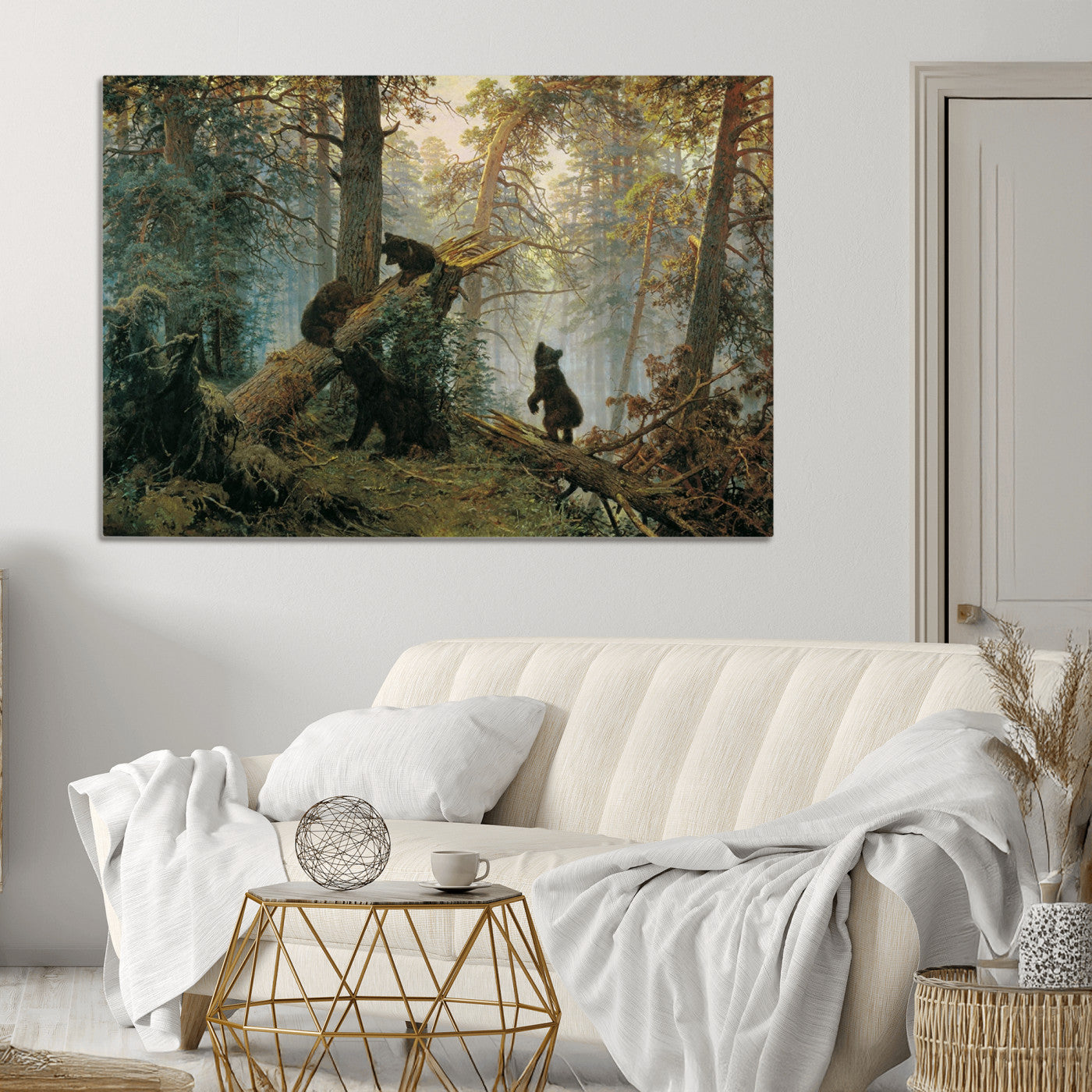 14144-MGV-CV-36X24-Grizzly Bear Cubs Wall Art Canvas Print
