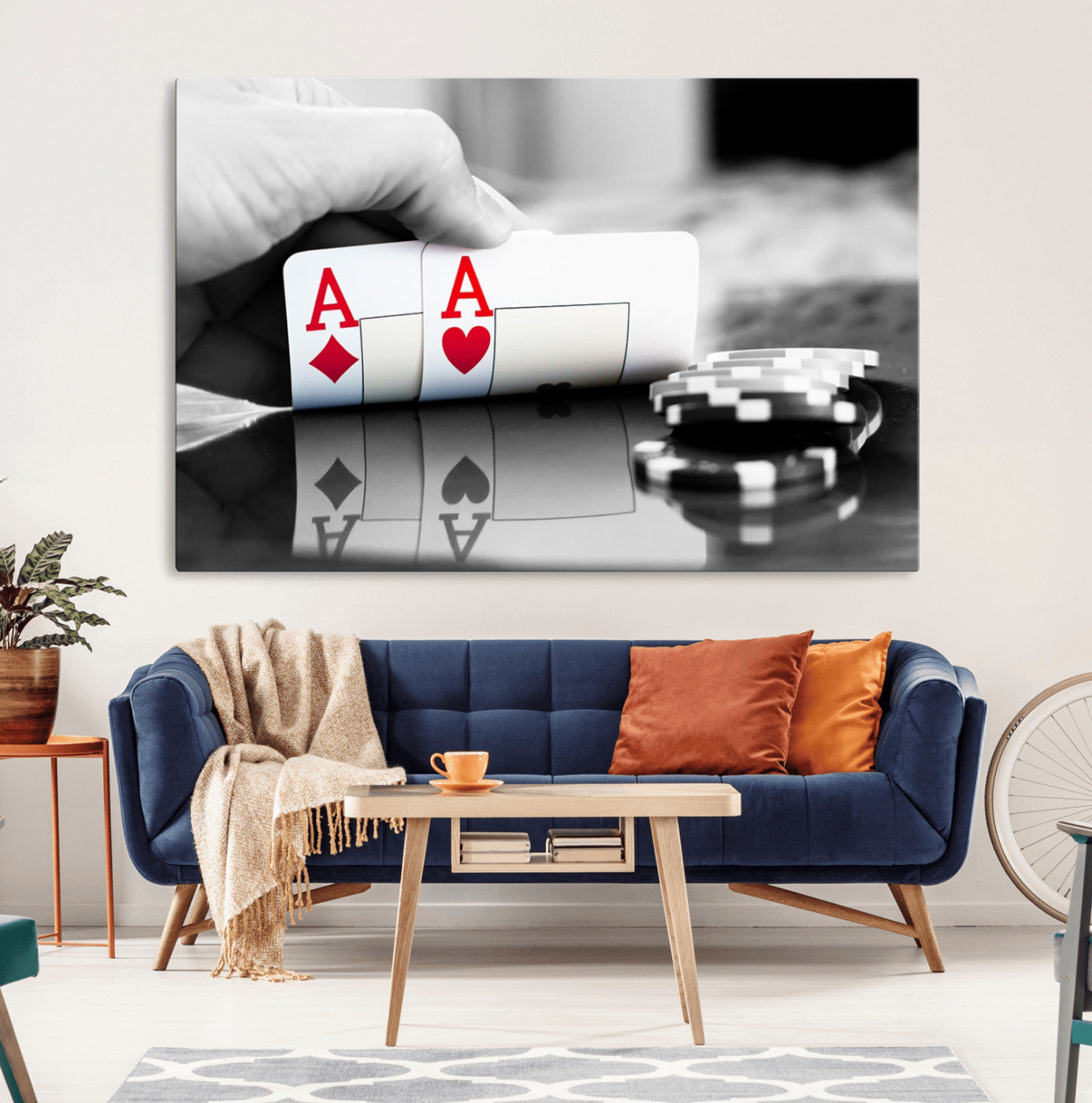 MGV-CV-36X24 - Aces Poker Art Poker Game Wall Art Canvas Print