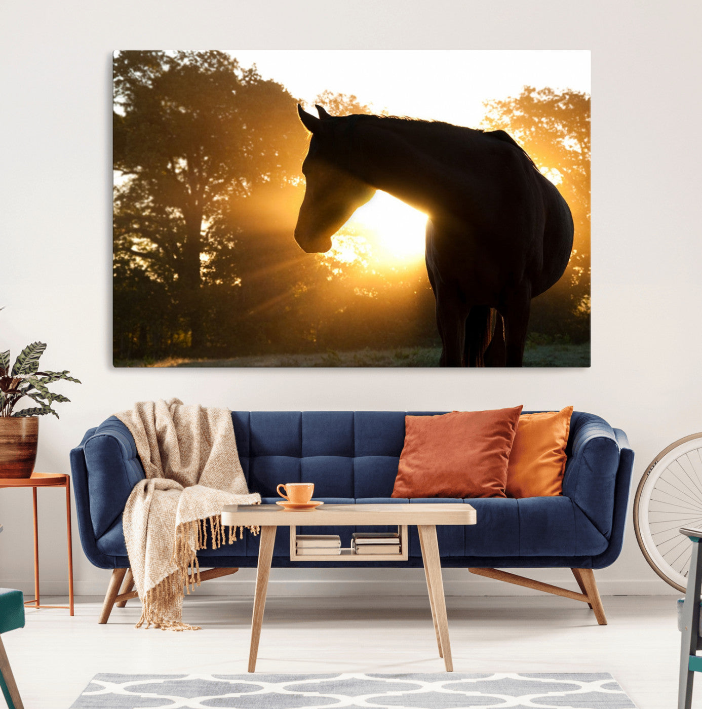 MGV-CV-36X24 - Horse at Sunset Wall Art Animal Canvas Print
