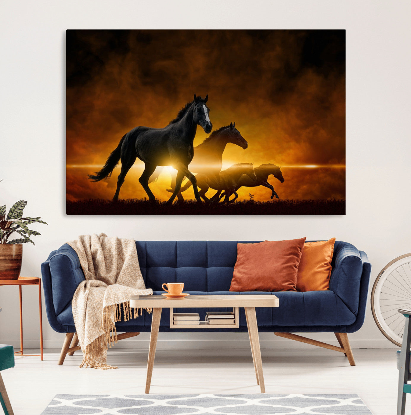 MGV-CV-36X24 - Horse Wall Art Canvas Print, Multi Panel Animal Canvas Print