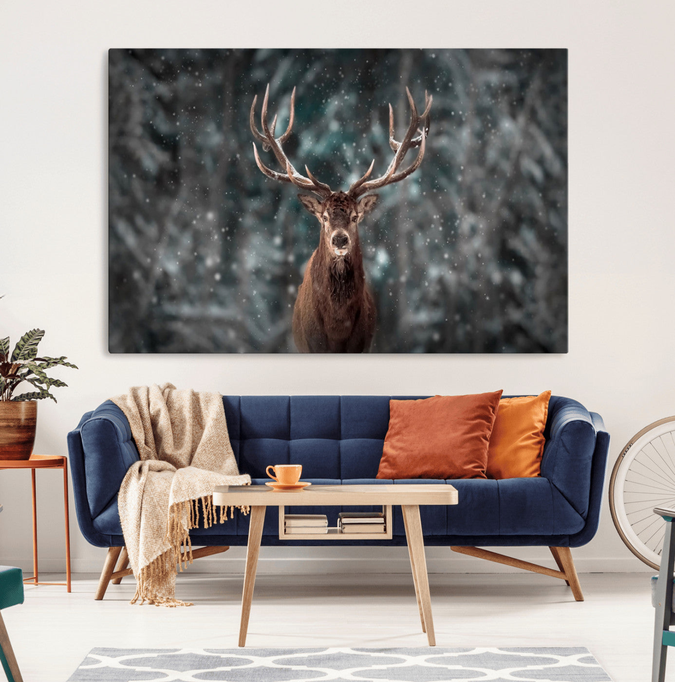 77011-MGV-CV-36X24-Wall Art Deer Art Animal Canvas, Framed Wall Art Deer Canvas Print