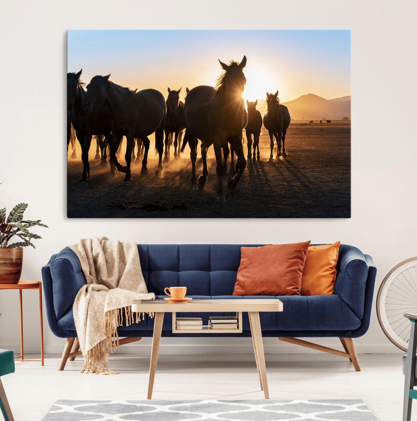 58965-MGV-CV-36X24-Horse Herd Wall Art Animal Canvas Print