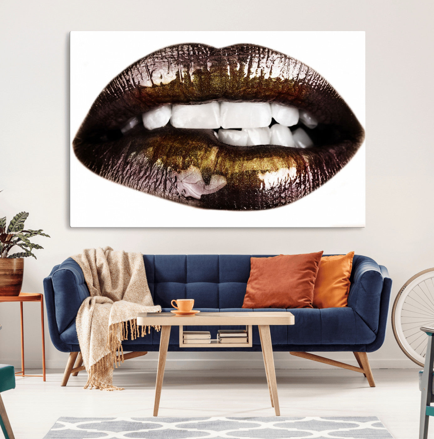 67580-MGV-CV-36X24-Close Up Lips Wall Art Canvas Print