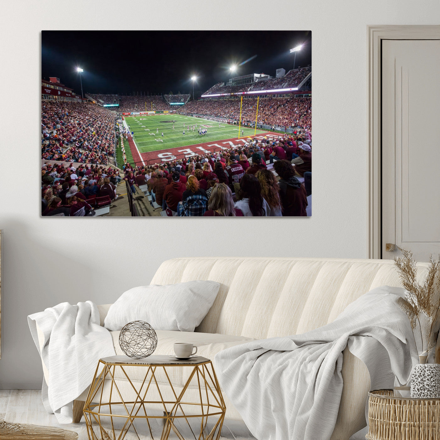 56191-MGV-CV-36X24-American Football Wall Art Canvas Print, Stadium Sport Wall Art Print