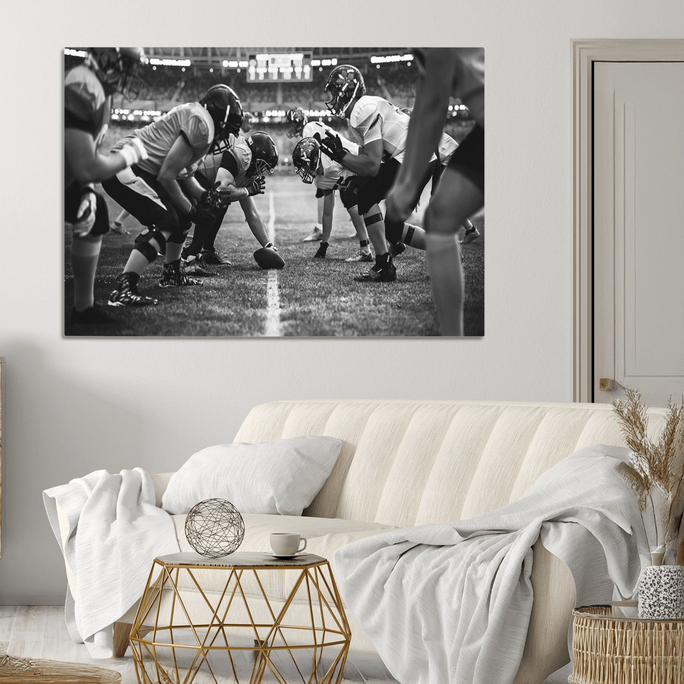 13273-MGV-CV-36X24-American Football Wall Art Canvas Print, Stadium Sport Wall Art Print