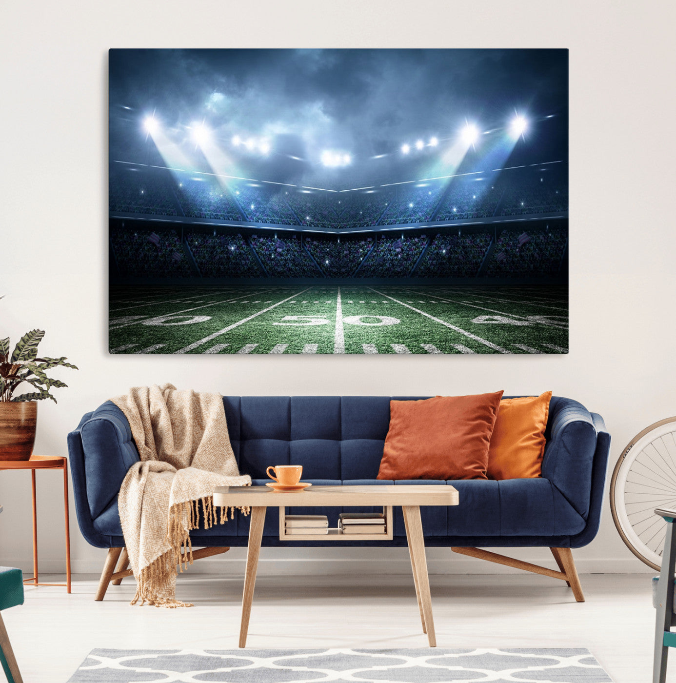 74741-MGV-CV-36X24-American Football Stadium Wall Art Canvas, American Football Stadium Canvas Print