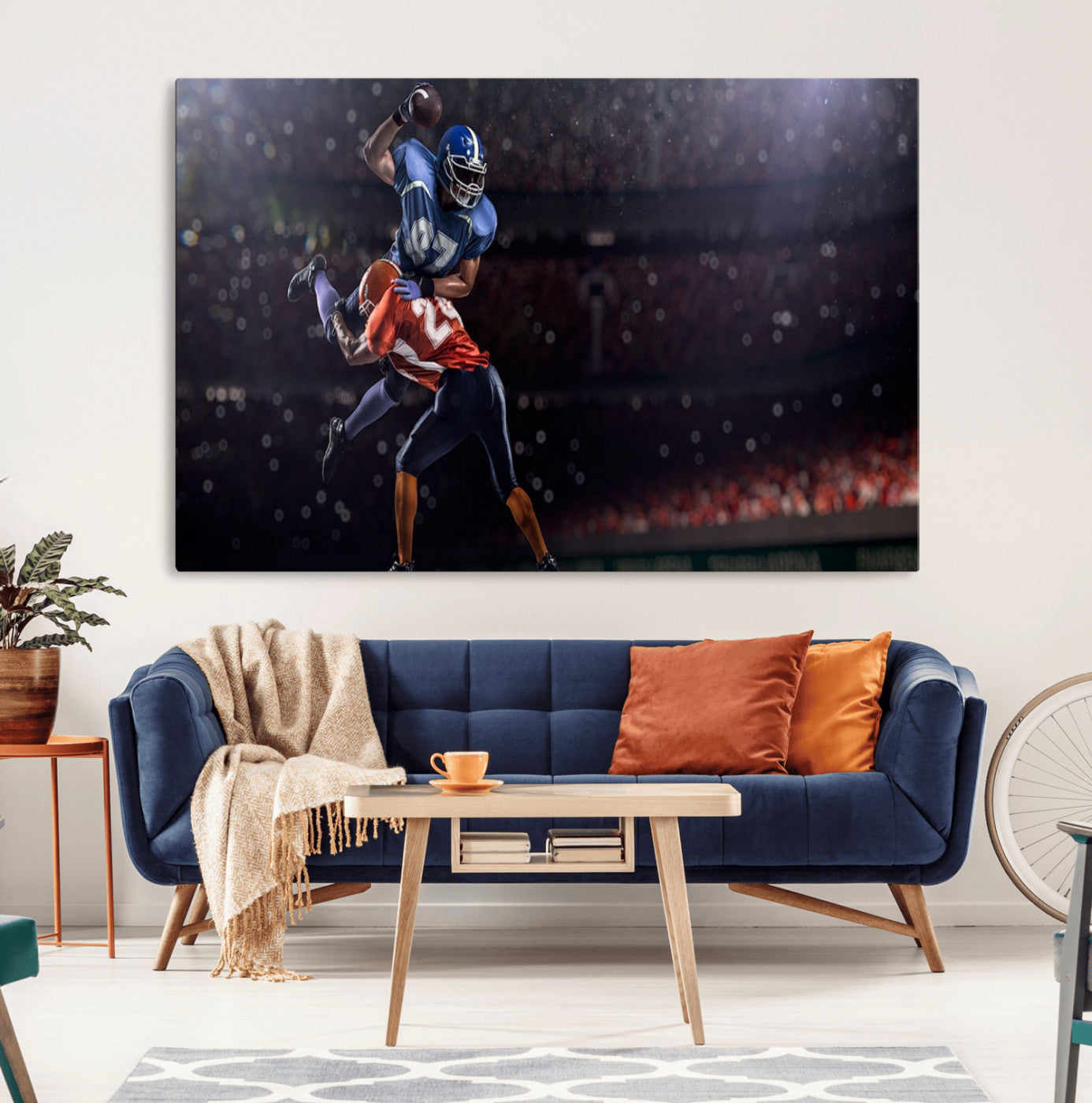 68009-MGV-CV-36X24-American Football Wall Art Canvas Print, Stadium Sport Wall Art Print
