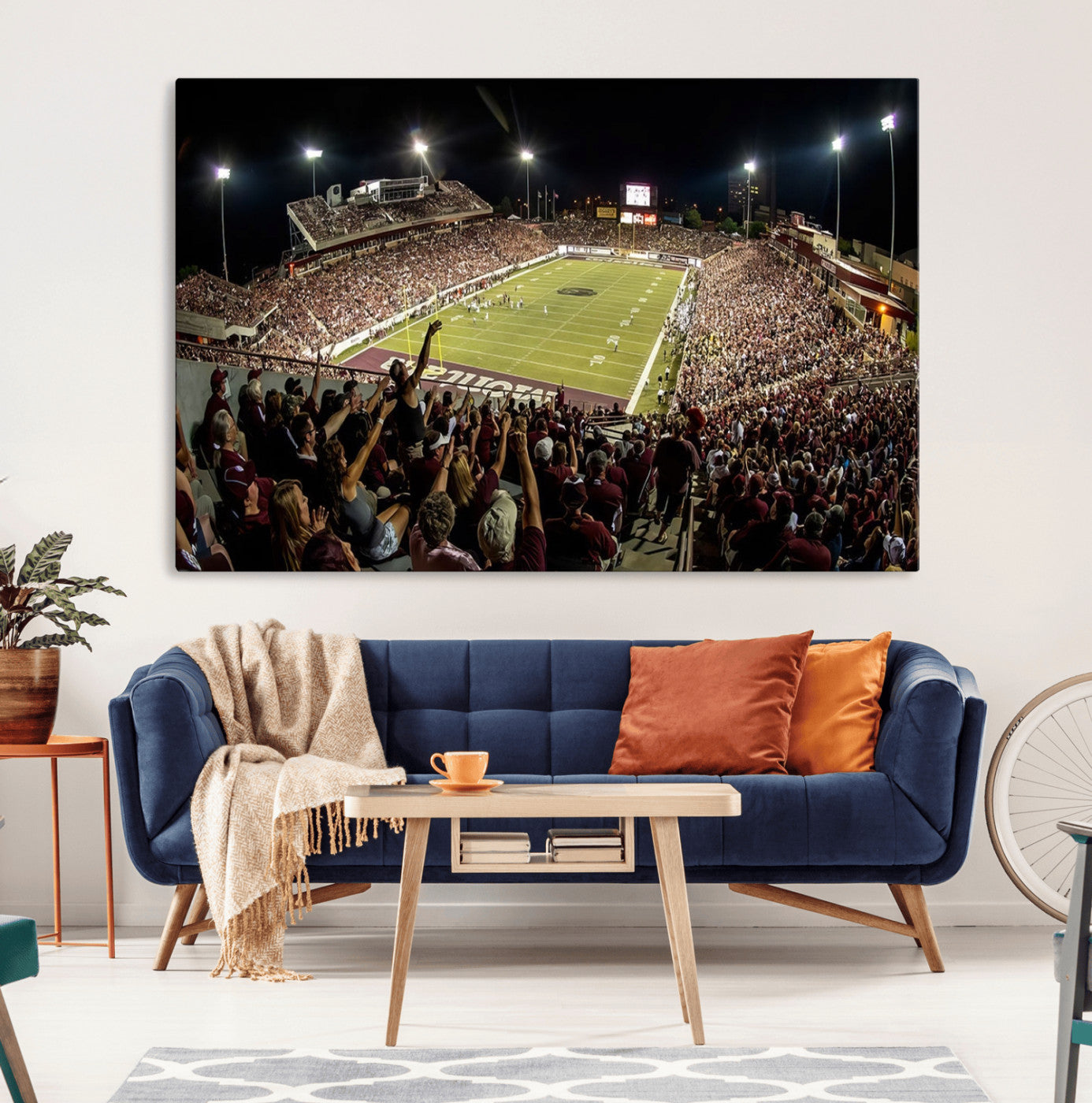 MGV-CV-36X24 - Washington-Grizzly Stadium Canvas Wall Art – Exciting Game Night Atmosphere Captured in Panoramic