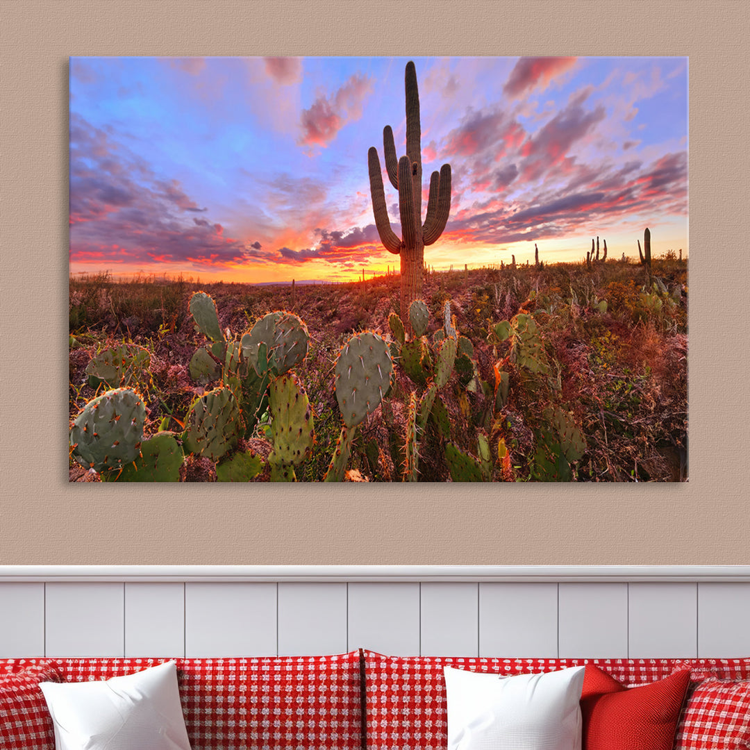 Arizona Desert Sunset Wall Art Canvas Print