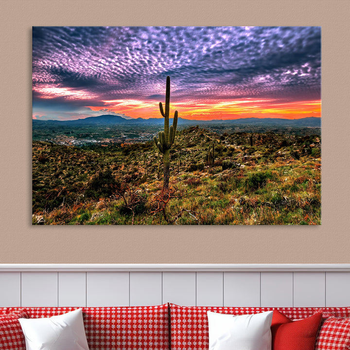 Arizona Desert Sunset Wall Art Canvas Print, Phoenix Wall Art Print