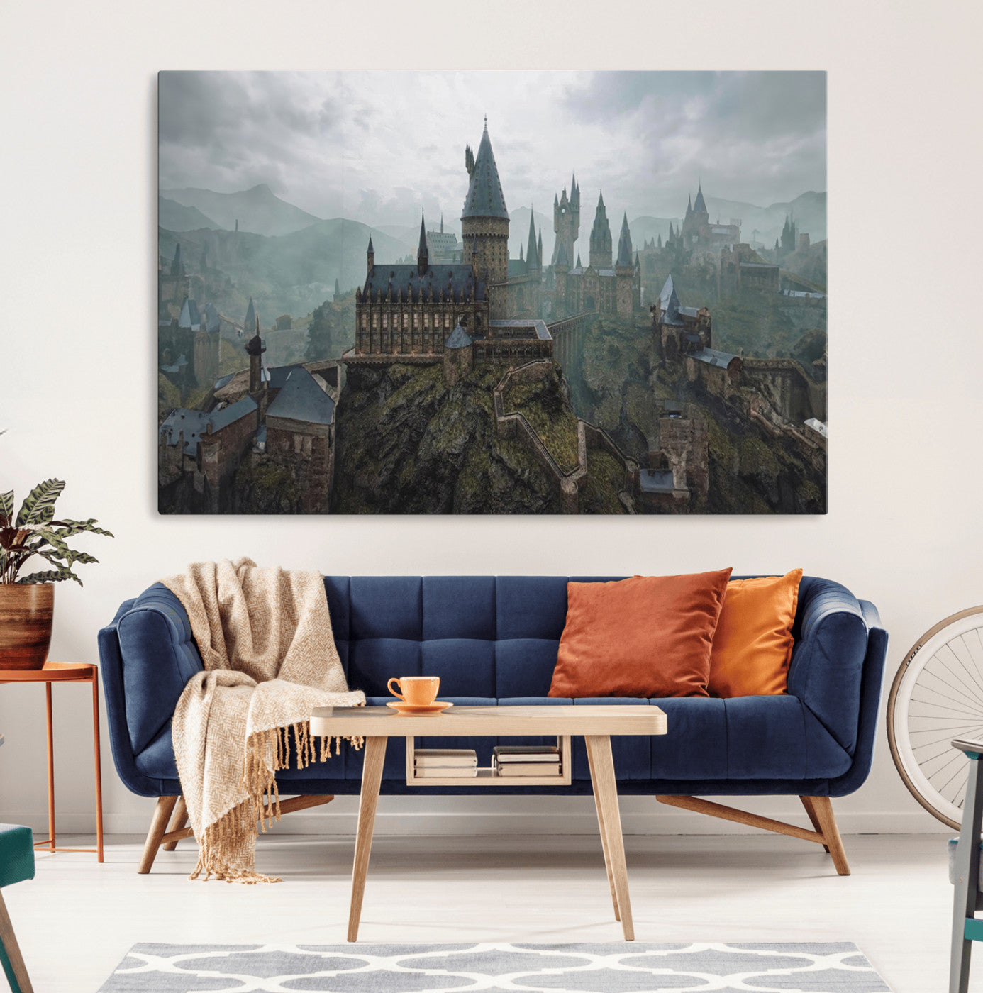 MGV-CV-36X24 - Disney Castle Wall Art Canvas Print, Living Kids Home Room Decor Art Print
