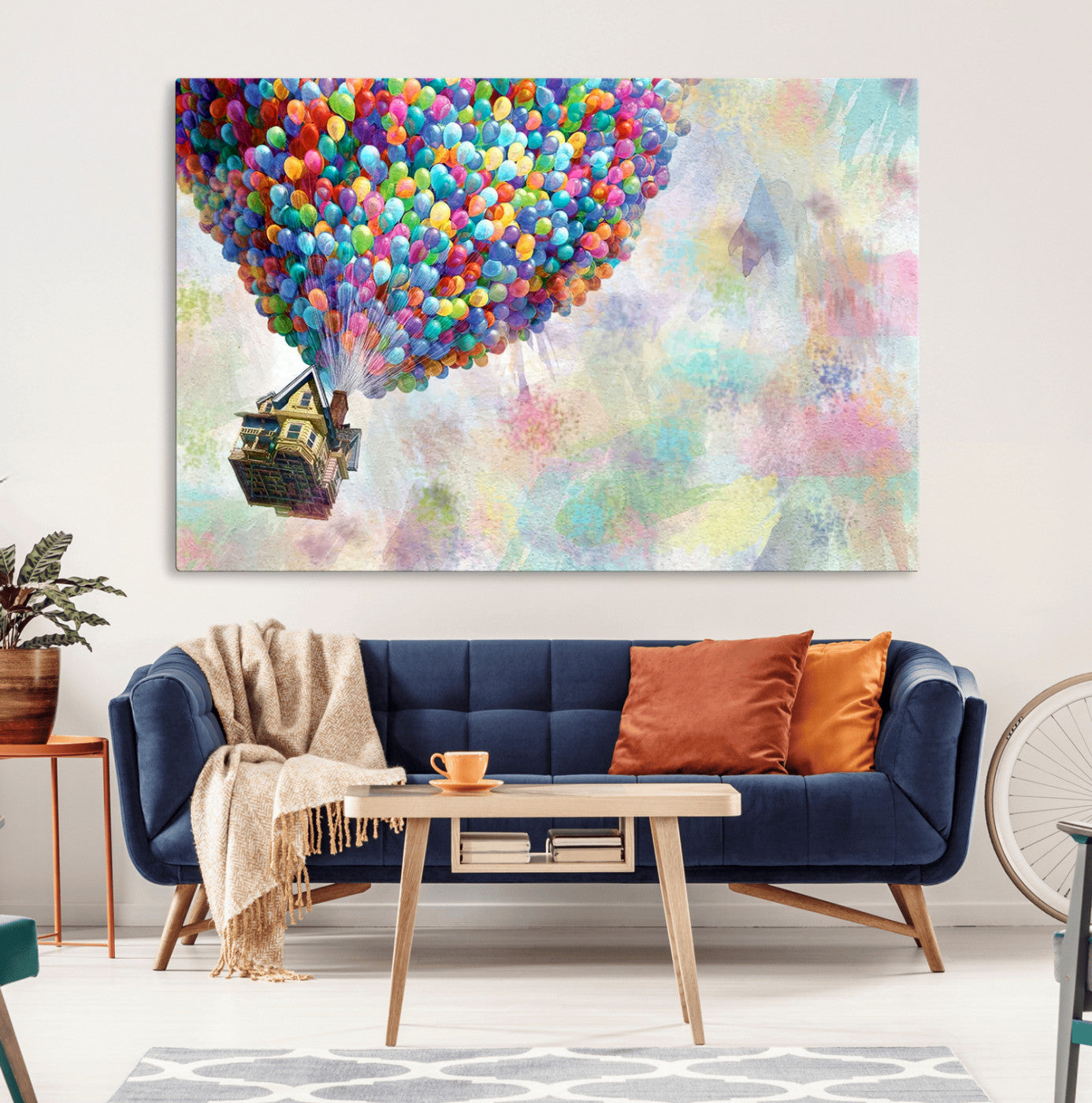 MGV-CV-36X24 - Up Pixar Poster, Look Up Pixar Wall Art, Up Pixar Canvas, Kids Play Game Room Decor Wall Art