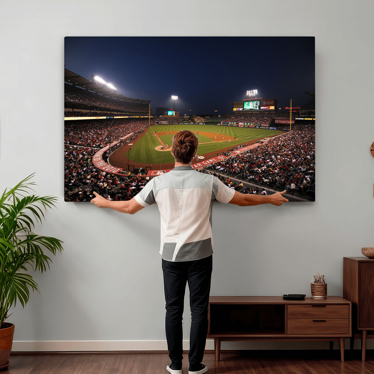 88896-MGV-CV-36X24 - Los Angeles Angels Baseball Team Print, Anaheim Angel Stadium Wall Art