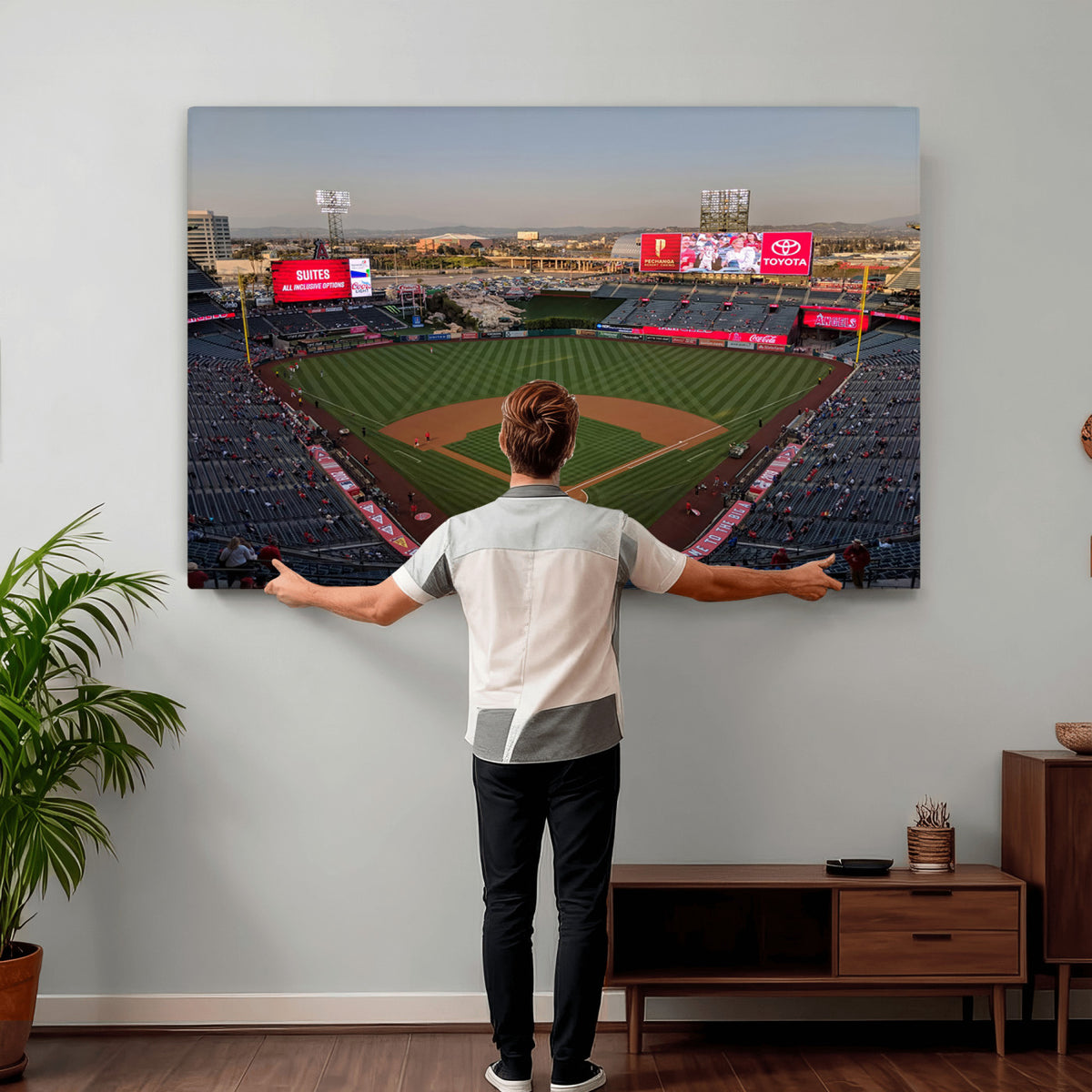 45864-MGV-CV-36X24 - Los Angeles Angels Baseball Canvas Print, Anaheim Angel Stadium Wall Art