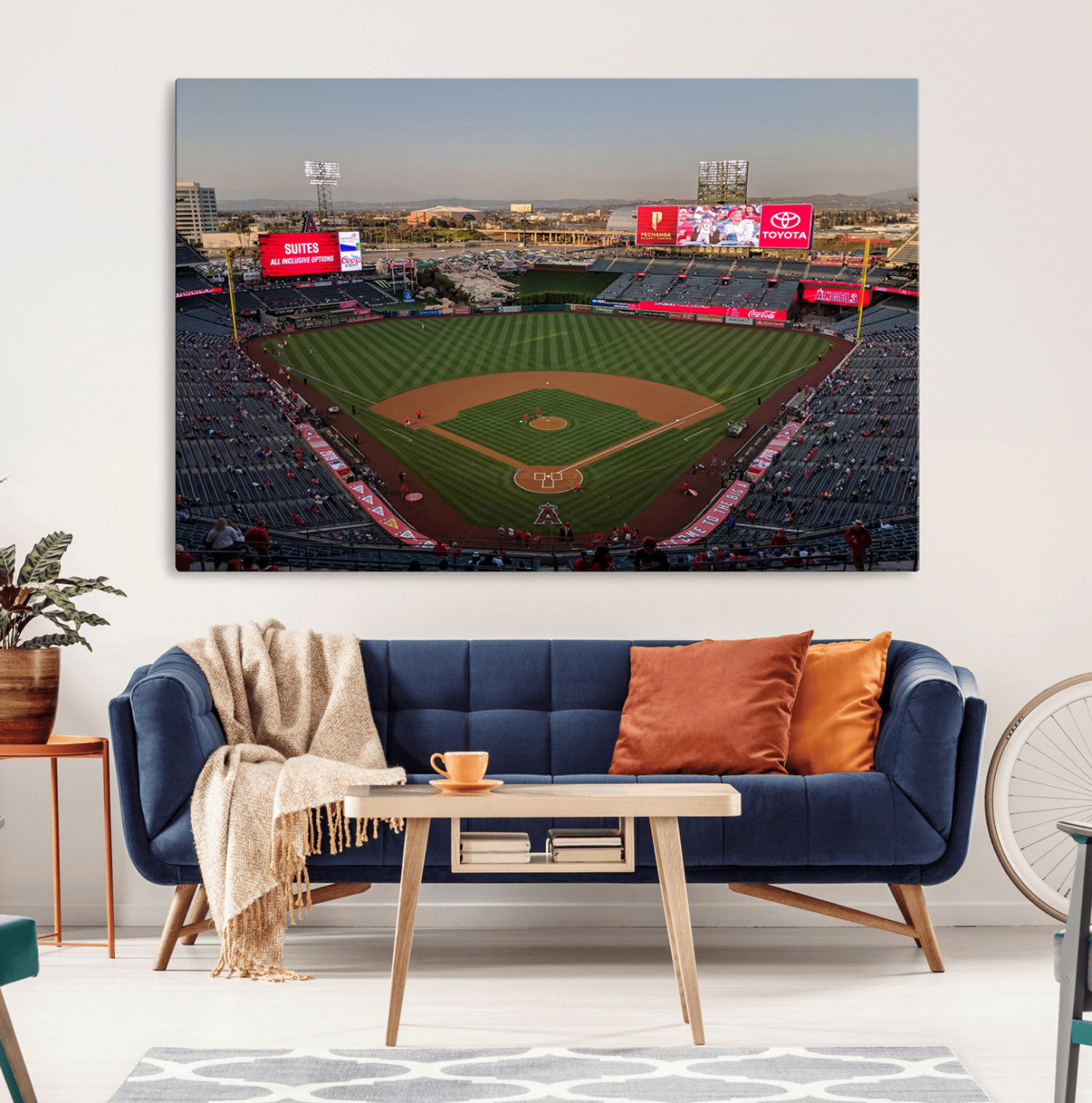 45864-MGV-CV-36X24-Los Angeles Angels Baseball Canvas Print - Anaheim Angel Stadium Wall Art Canvas Print