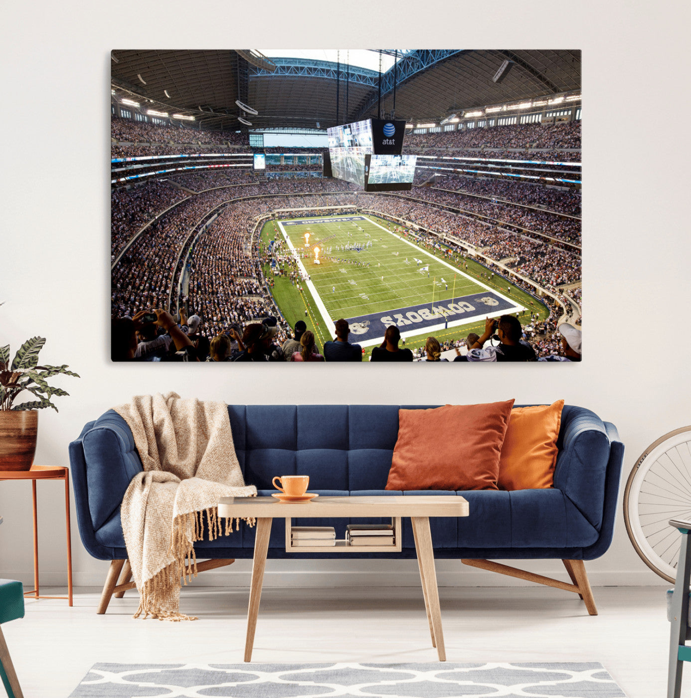 82096-MGV-CV-36X24-Dallas Cowboys Football Team Print - Arlington AT&T Stadium Wall Art Canvas Print