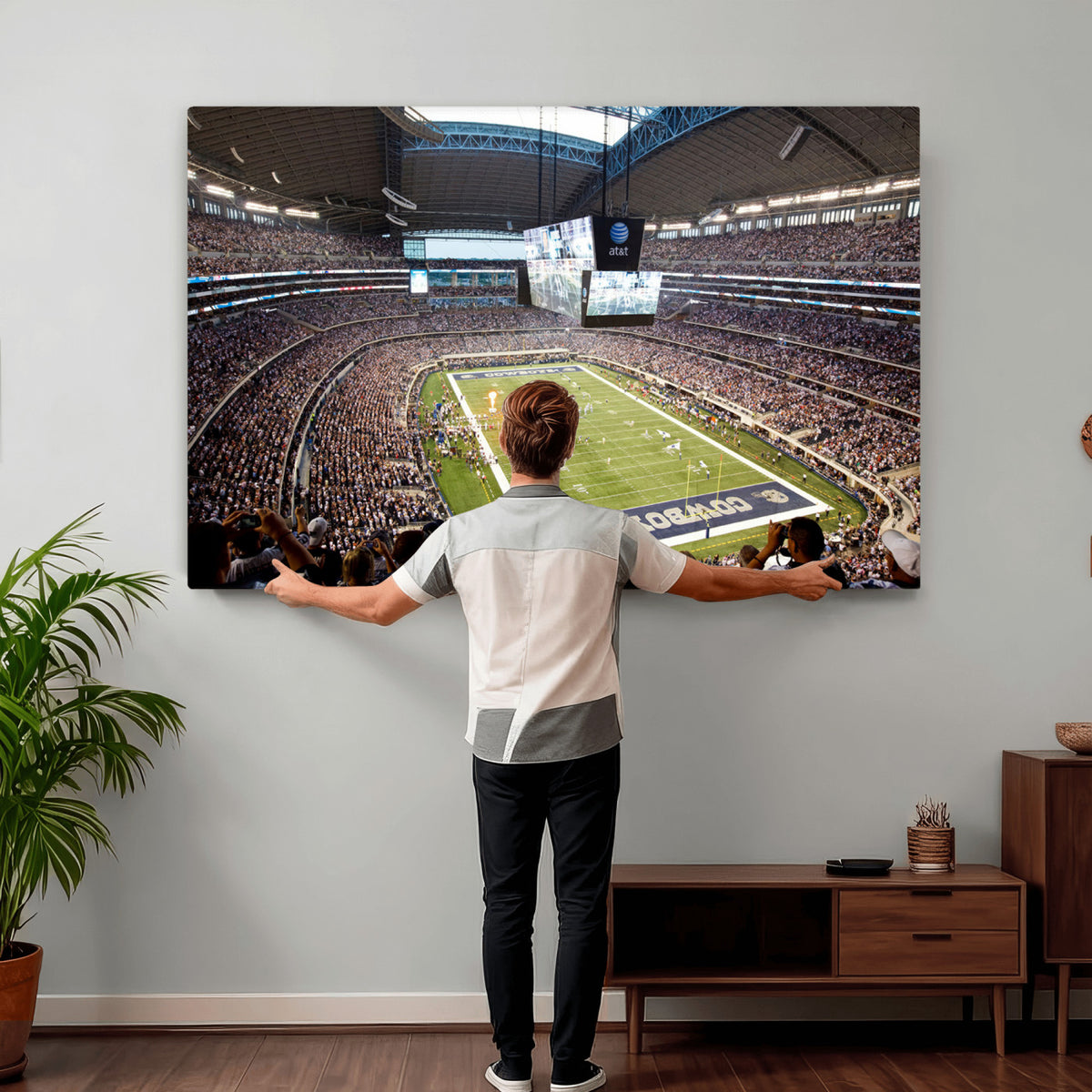 82096-MGV-CV-36X24 - Dallas Cowboys Football Team Print - Arlington AT&T Stadium Wall Art Canvas Print