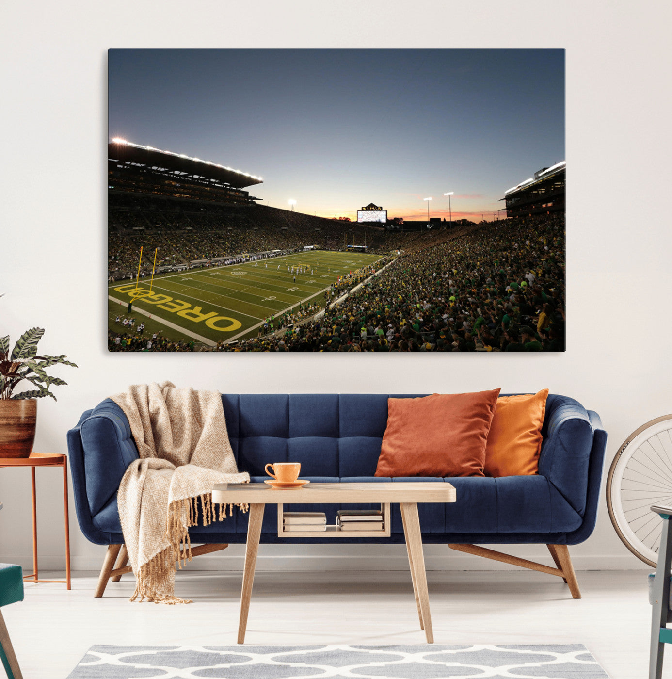 21429-MGV-CV-36X24-Oregon Ducks Football Team Print - Eugene Autzen Stadium Wall Art Canvas Print