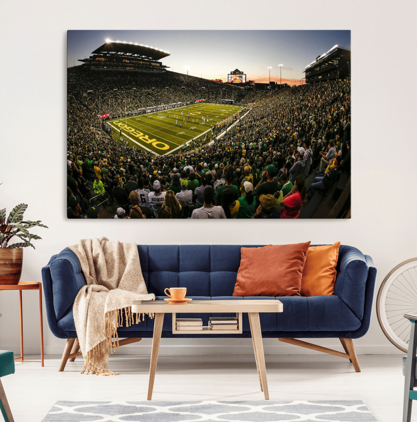 15228-MGV-CV-36X24-Oregon Stadium Canvas Wall Art - Captivating Game Day Scene at Autzen Stadium, Oregon Ducks Football