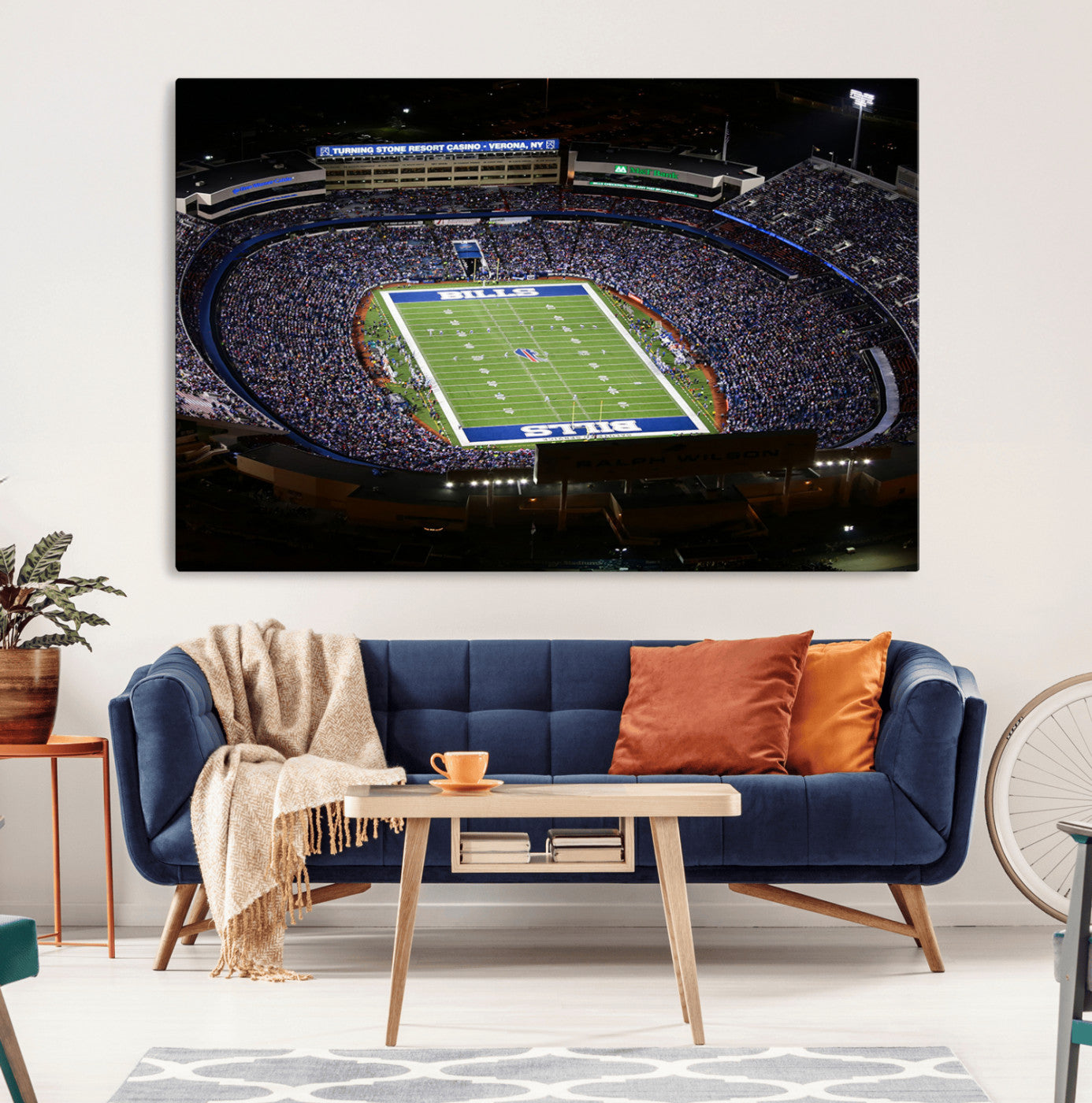 MGV-CV-36X24 - Buffalo Bills NFL Football Team Print - Highmark Stadium Wall Art Canvas Print