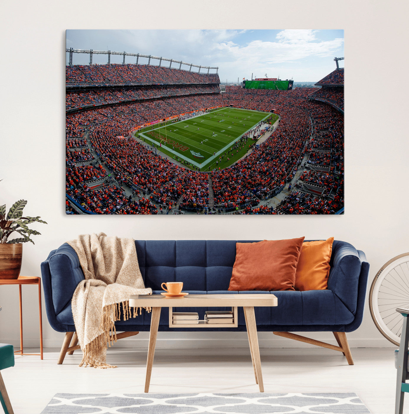 MGV-CV-36X24 - Denver Broncos Football Team Print - Empower Field Mile High Stadium Wall Art Canvas Print