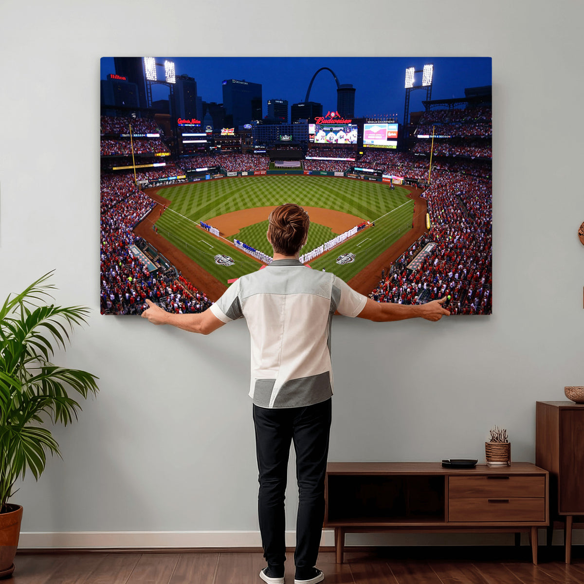 11925-MGV-CV-36X24 - St. Louis Cardinals Baseball Team Print, Busch Stadium Wall Art