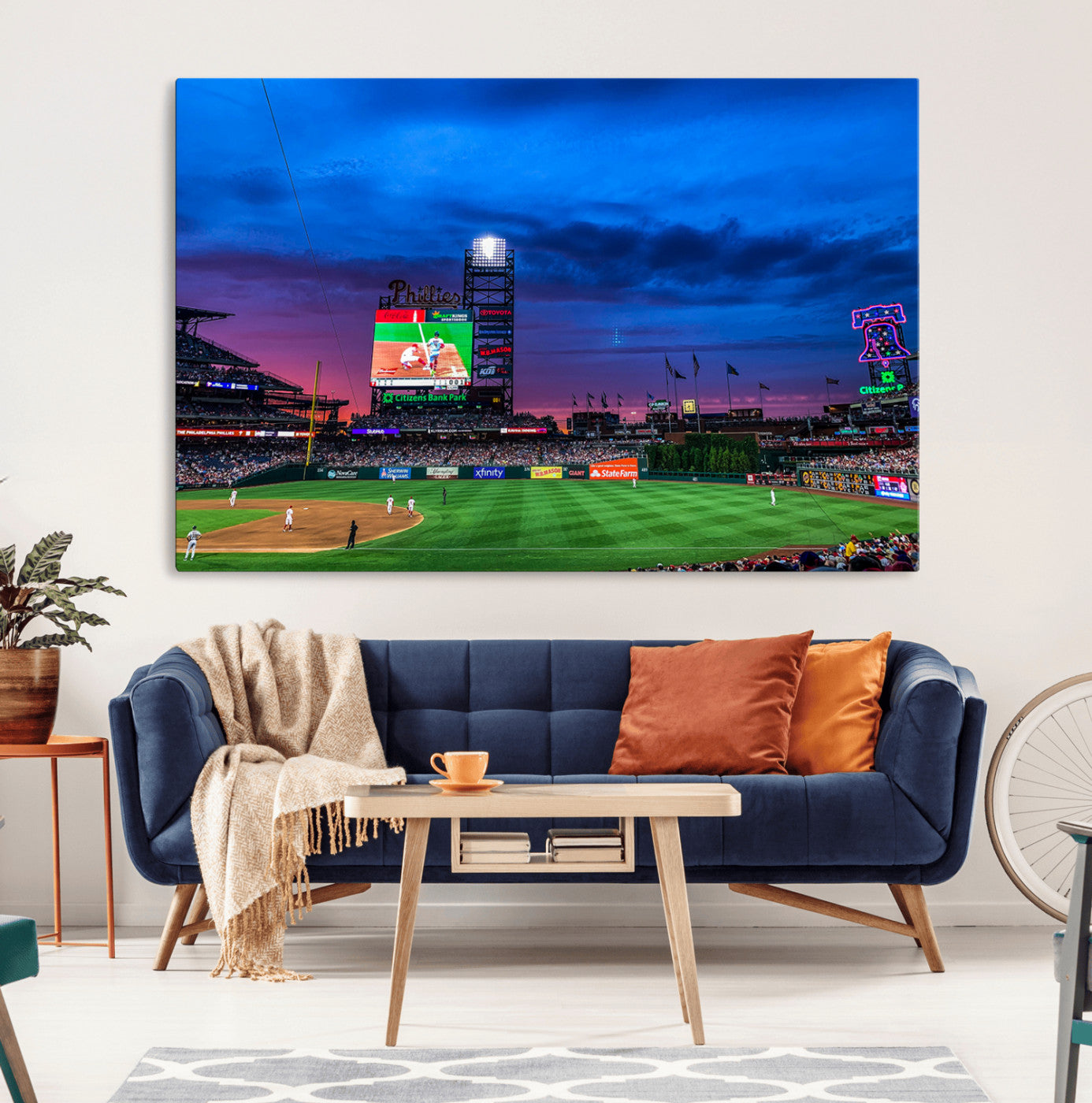 20427-MGV-CV-36X24-Philadelphia Phillies Baseball Team Print - Philadelphia Citizens Bank Park Stadium Canvas Wall Art