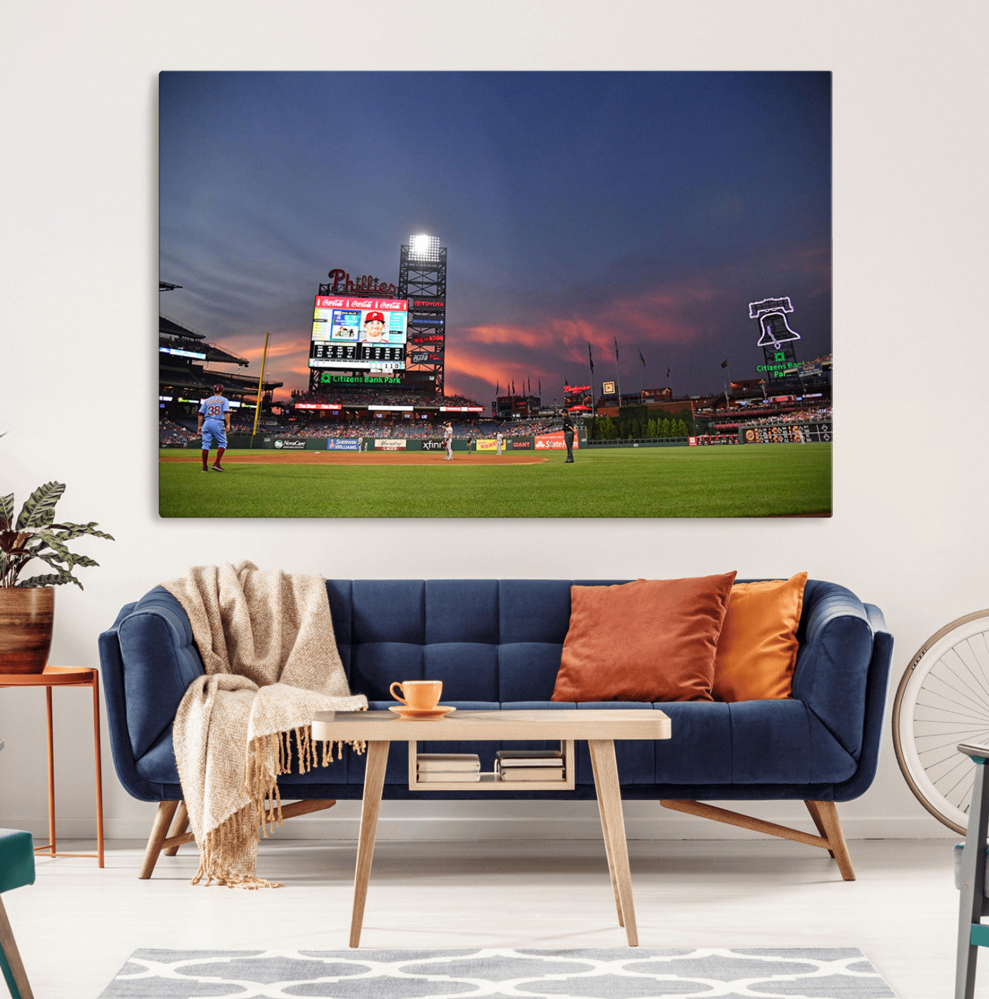 22594-MGV-CV-36X24-Philadelphia Phillies Baseball Print - Philadelphia Citizens Bank Park Stadium Wall Art, Phillies