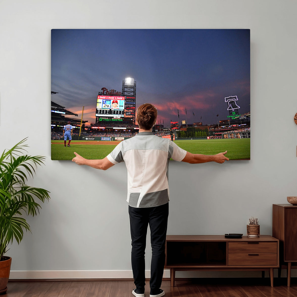 22594-MGV-CV-36X24 - Philadelphia Phillies Baseball Print - Philadelphia Citizens Bank Park Stadium Wall Art, Phillies