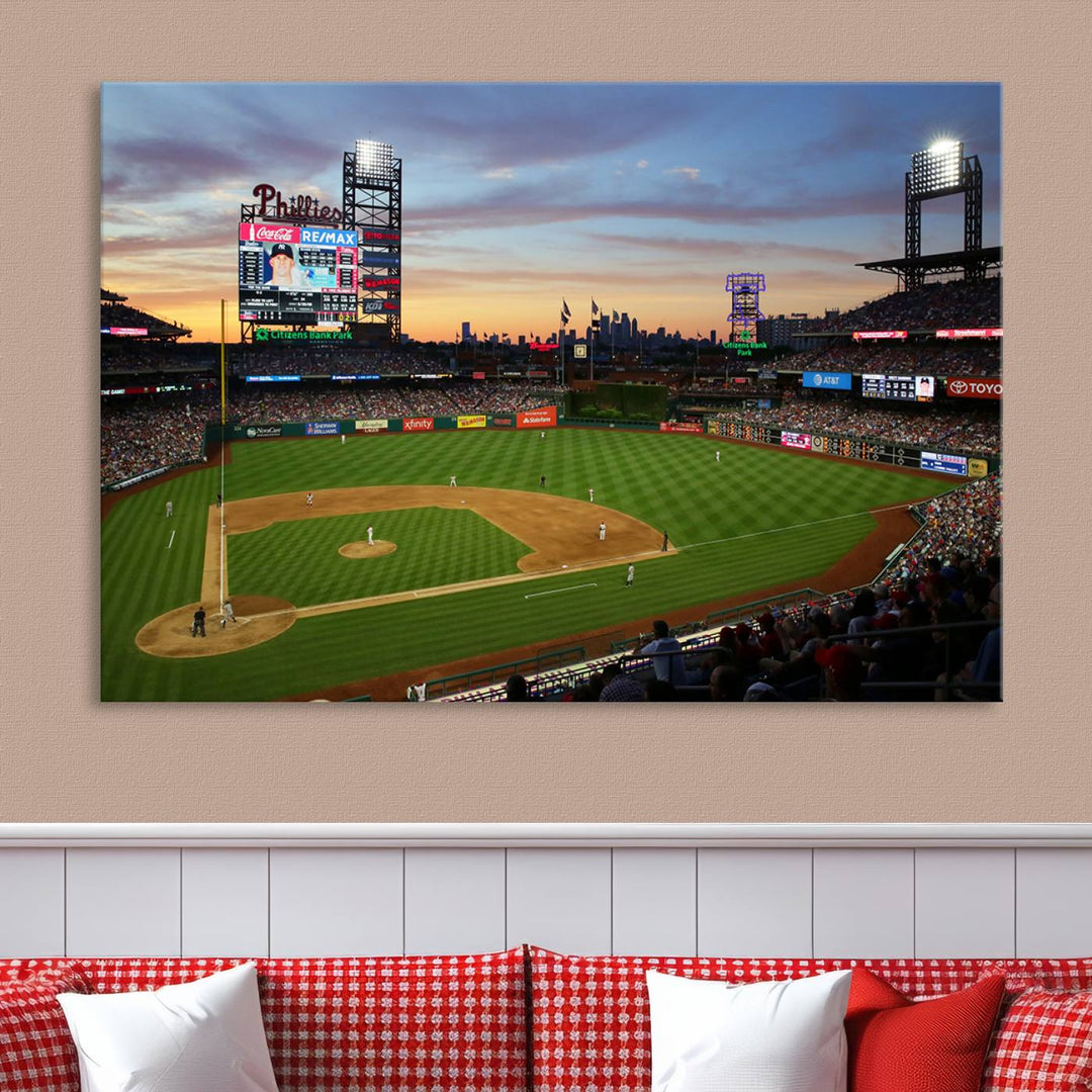 Philadelphia Phillies Baseball Team Print - Philadelphia Citizens Bank Park Stadium Wall Art Canvas Print