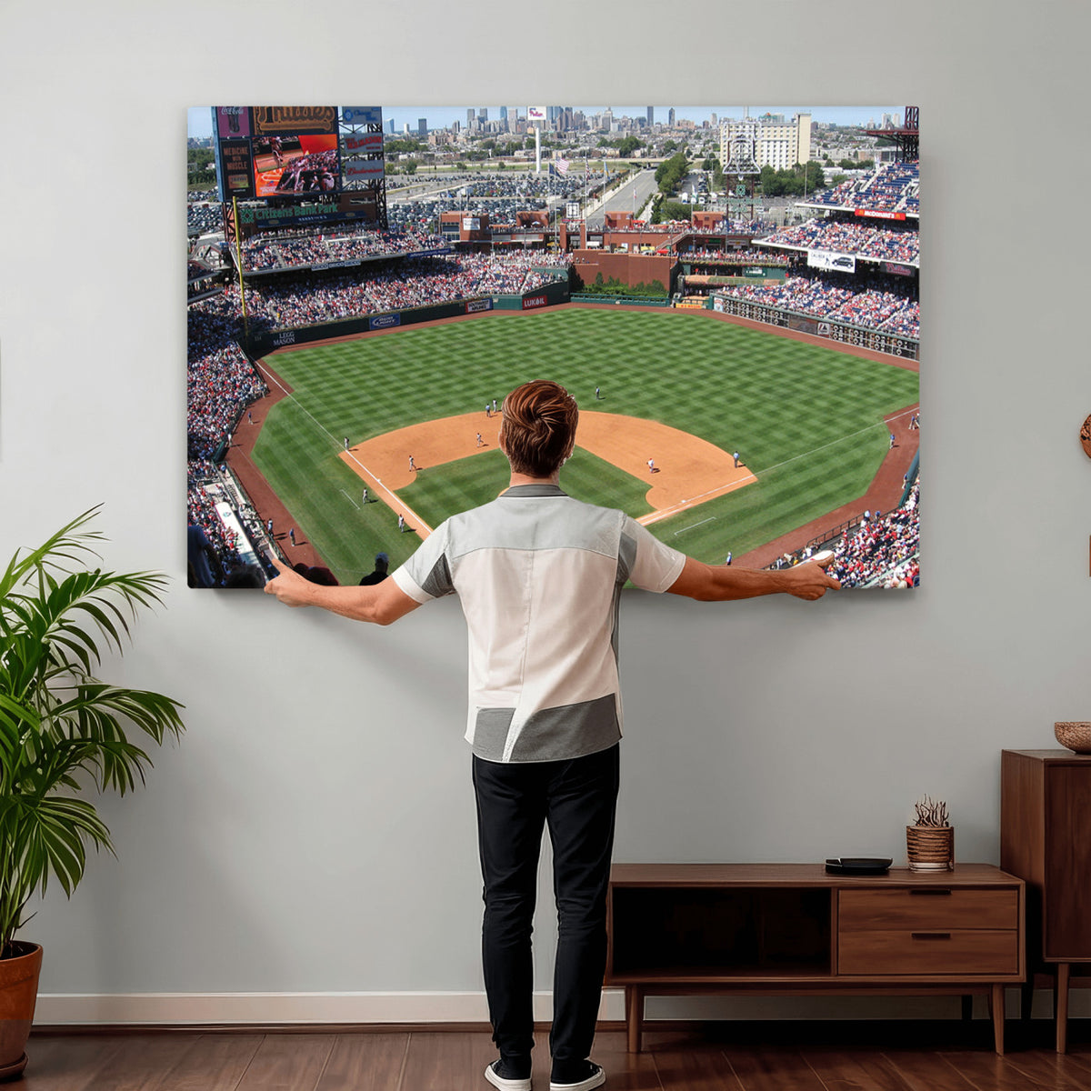 85755-MGV-CV-36X24 - Philadelphia Phillies Baseball Team Print - Philadelphia Citizens Bank Park Stadium Wall Art Canvas