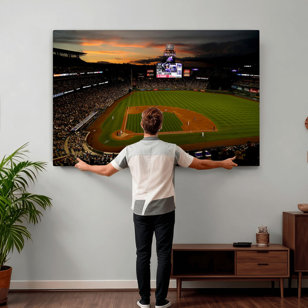 57060-MGV-CV-36X24 - Colorado Rockies Coors Field Wall Art Canvas Print - MLB Baseball Stadium