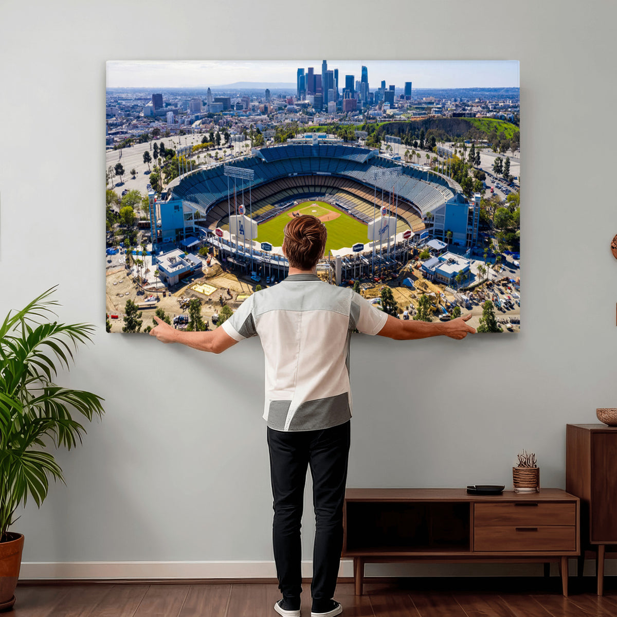 58596-MGV-CV-36X24 - Los Angeles Dodgers Dodger Stadium Wall Art Canvas Print, Extra Large Game Room Wall Decor