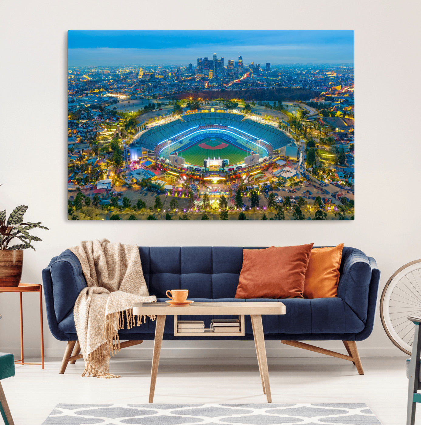 MGV-CV-36X24 - Los Angeles Dodgers Wall Art Canvas, Dodger Stadium Wall Art Canvas Print - MLB Baseball Stadium