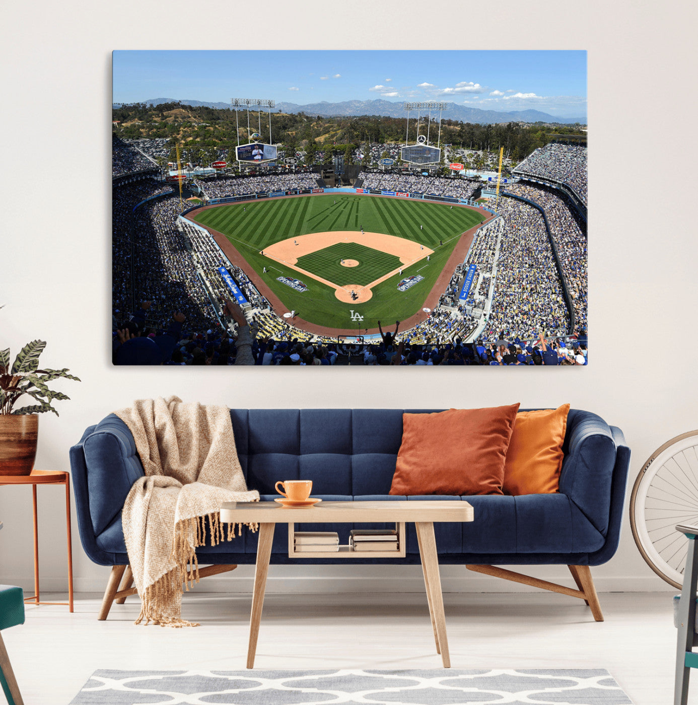 20436-MGV-CV-36X24-Los Angeles Dodgers Dodger Stadium Wall Art Canvas Print - MLB Baseball Stadium Wall Art Canvas
