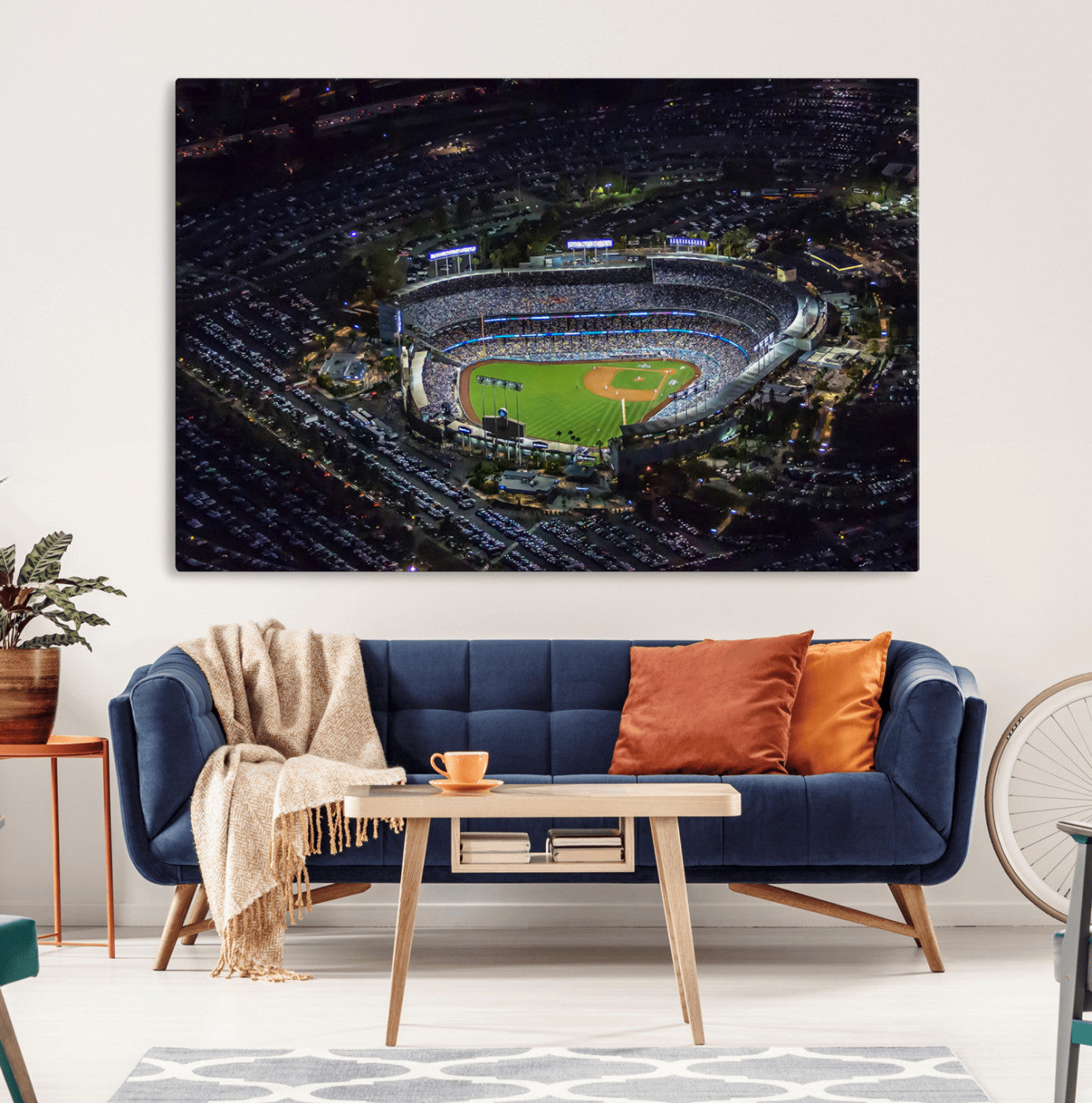 20932-MGV-CV-36X24-Los Angeles Dodgers Dodger Stadium Wall Art Canvas Print - MLB Baseball Stadium