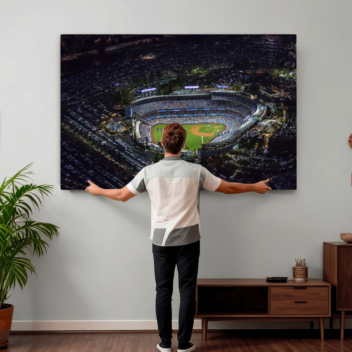 20932-MGV-CV-36X24 - Los Angeles Dodgers Dodger Stadium Wall Art Canvas Print