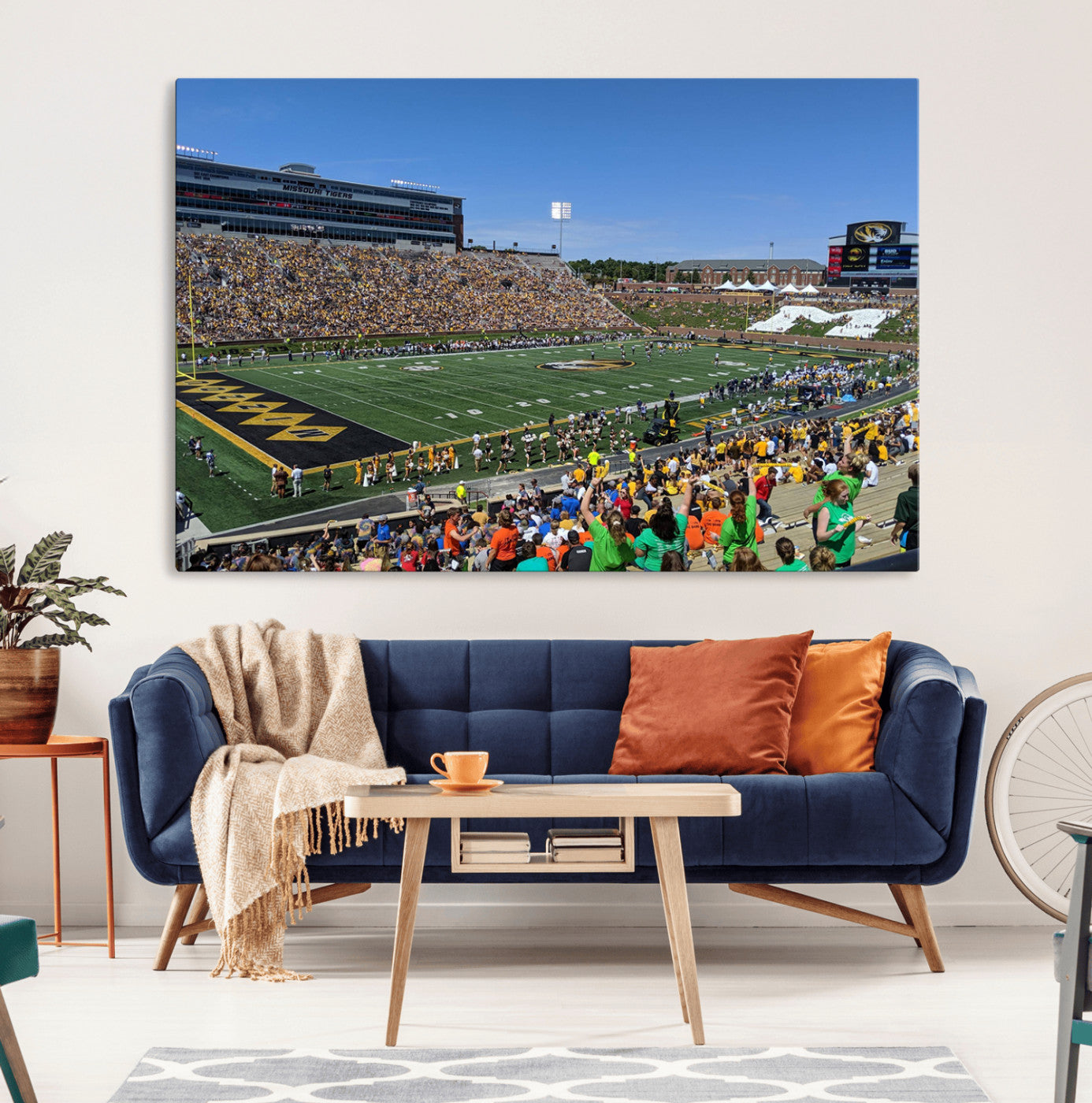 MGV-CV-36X24 - University of Missouri Tigers Football Team Print - Columbia Faurot Field Memorial Stadium Wall Art