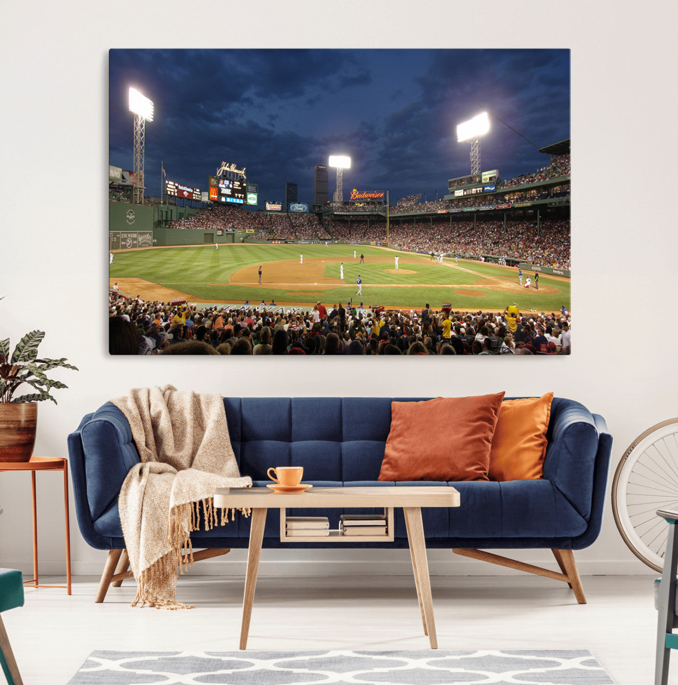 85099-MGV-CV-36X24-Boston Red Sox Baseball Team Print Canvas - Massachusetts Fenway Park Stadium Wall Art Canvas Print