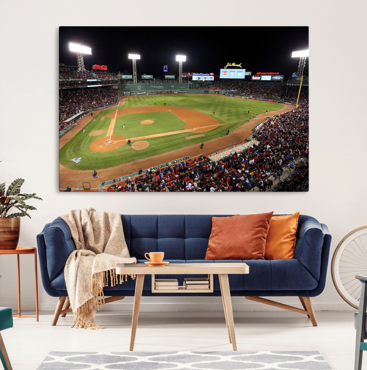 41158-MGV-CV-36X24-Boston Red Sox Baseball Team Print - Massachusetts Fenway Park Stadium Wall Art Canvas Print