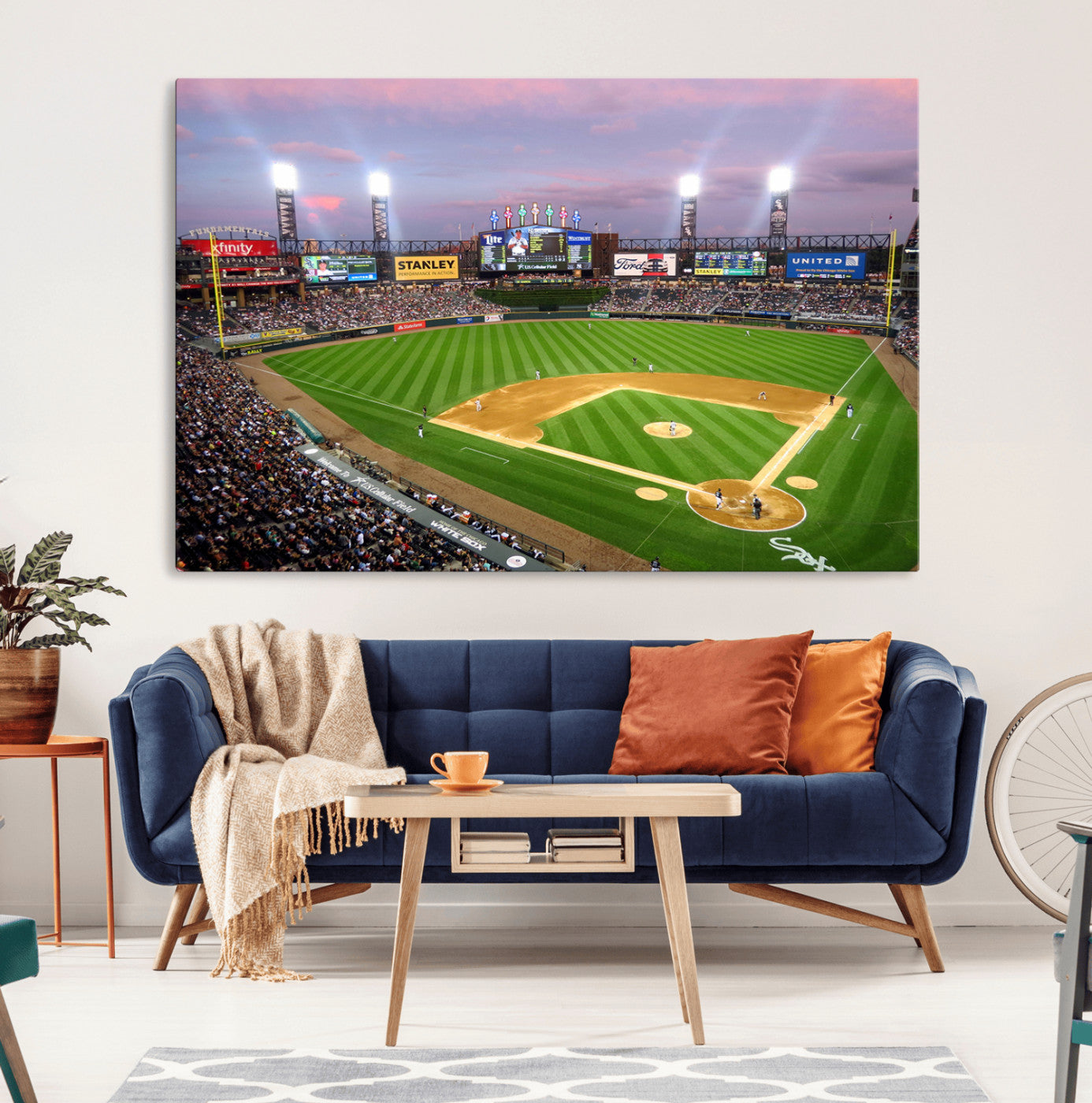 MGV-CV-36X24 - Chicago White Sox Baseball Team Print Canvas- Guaranteed Rate Field Stadium Wall Art Canvas Print
