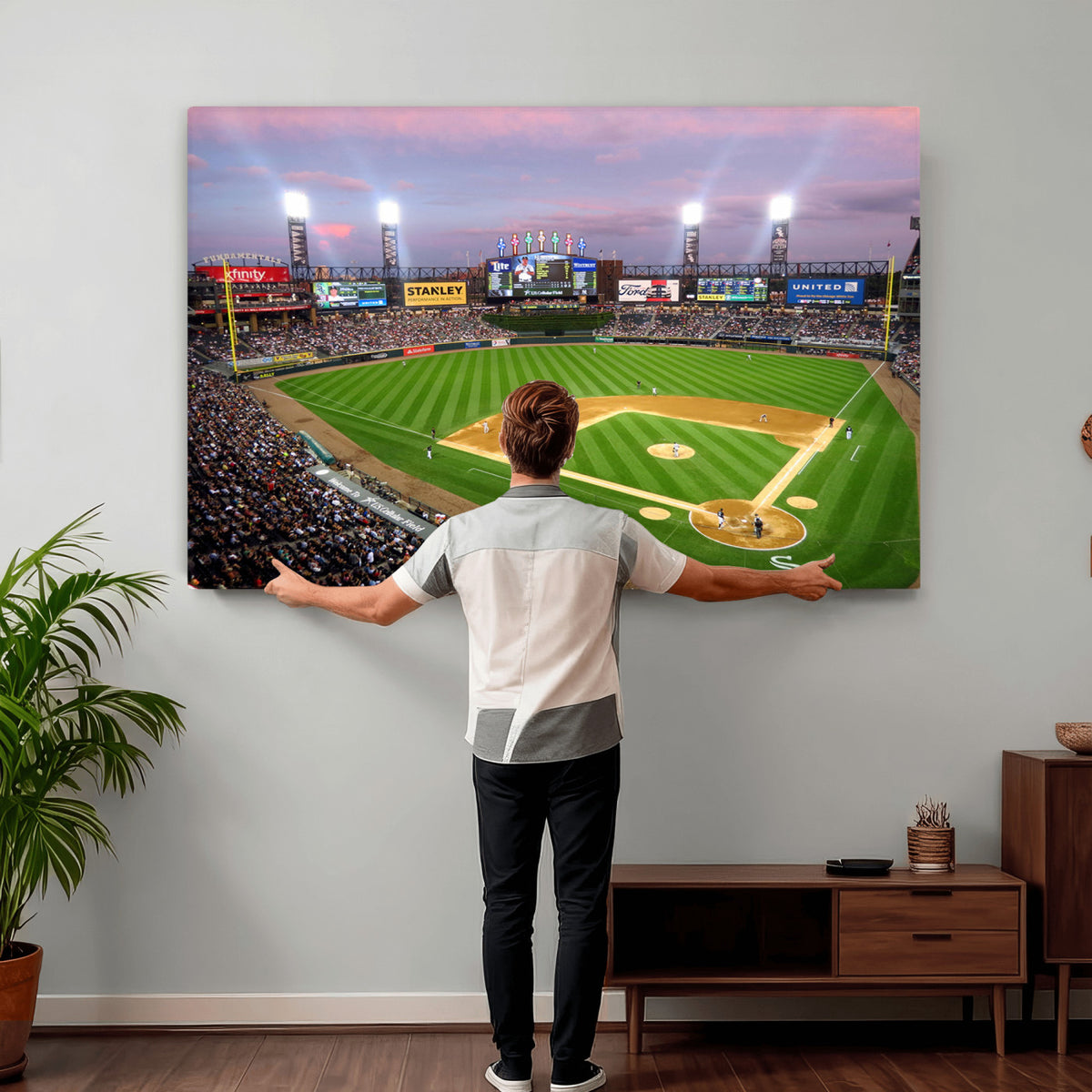 38470-MGV-CV-36X24 - Chicago White Sox Baseball Team Print Canvas, Guaranteed Rate Field Stadium Wall Art