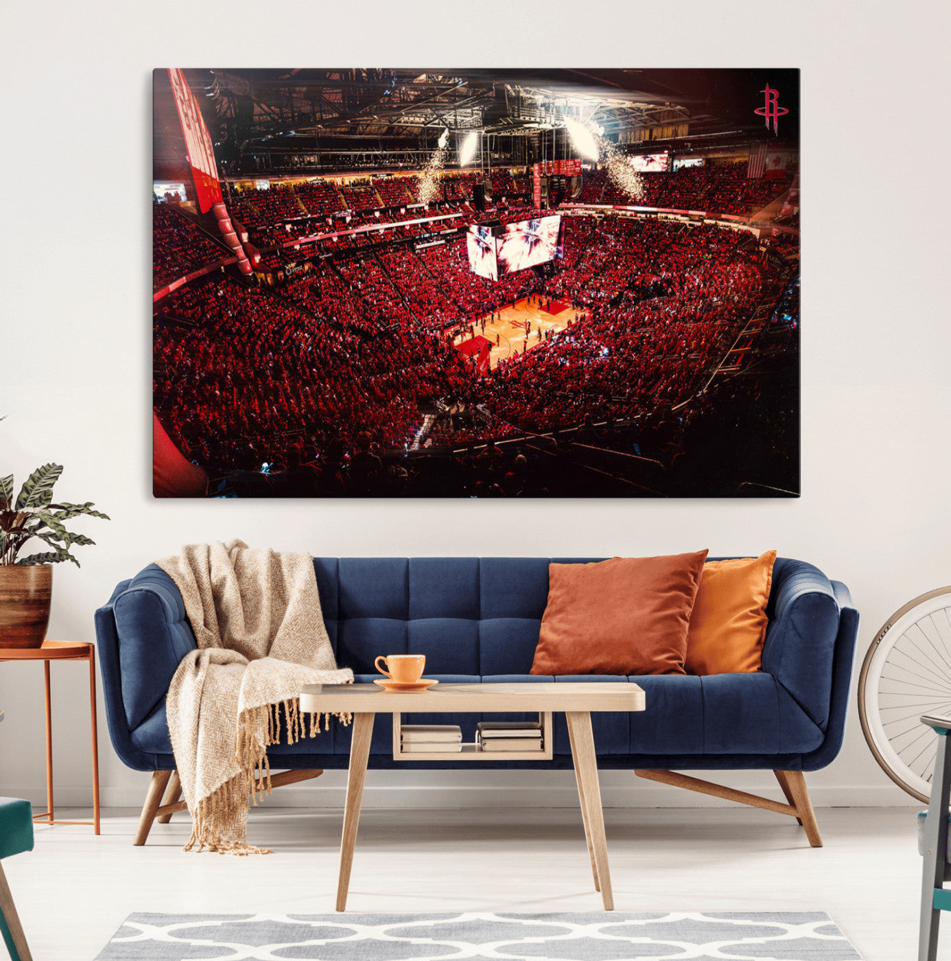 91527-MGV-CV-36X24-Houston Rockets Basketball Team Print Canvas- Houston Toyota Center Stadium Wall Art Canvas Print