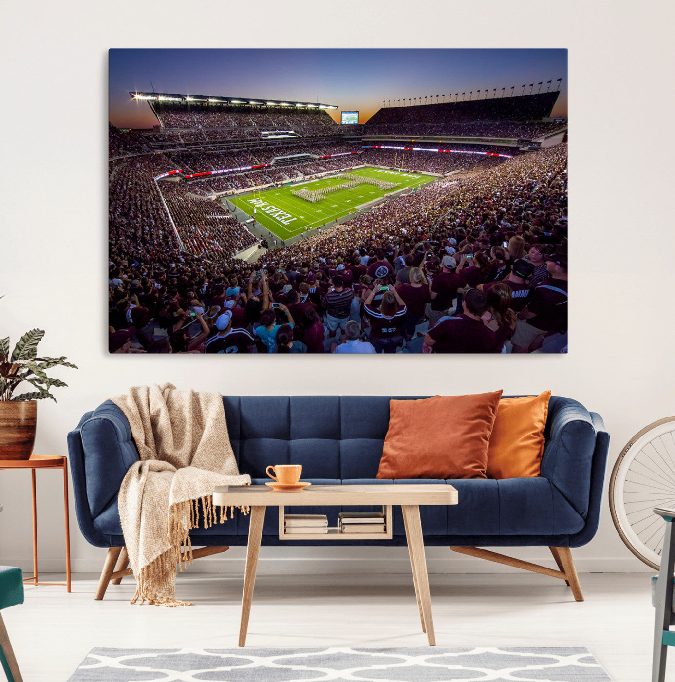 25148-MGV-CV-36X24-Texas A&M University Aggies Football Team Print - College Station Kyle Field Stadium Wall Art Canvas