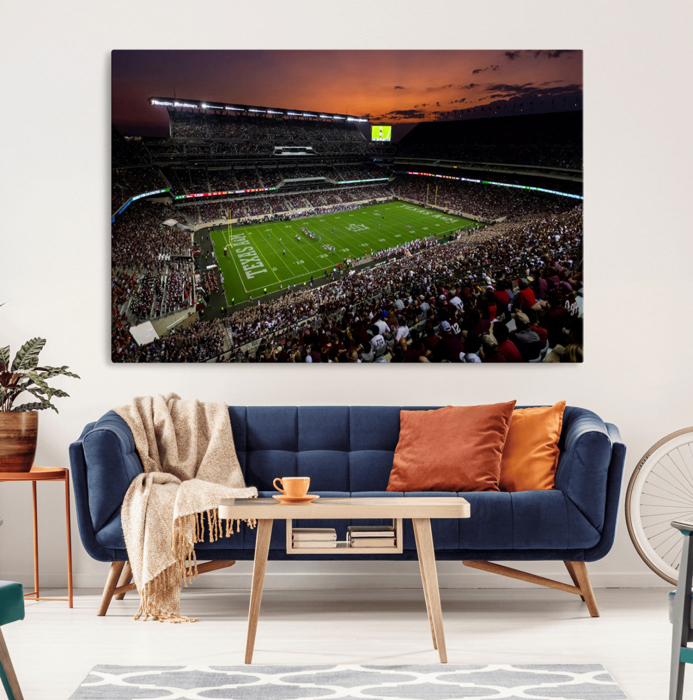 45603-MGV-CV-36X24-Texas A&M Aggies Football Team Print - College Station Kyle Field Stadium Wall Art Canvas Print