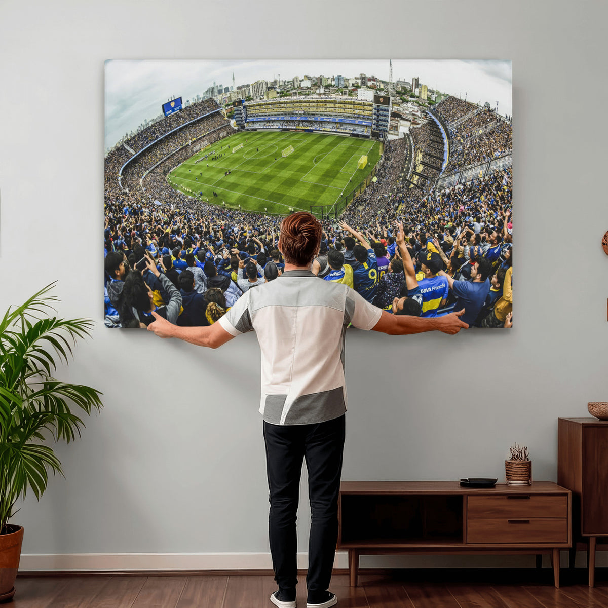 63839-MGV-CV-36X24 - Boca Juniors Soccer Team Print Wall Art, Buenos Aires Bombonera Stadium