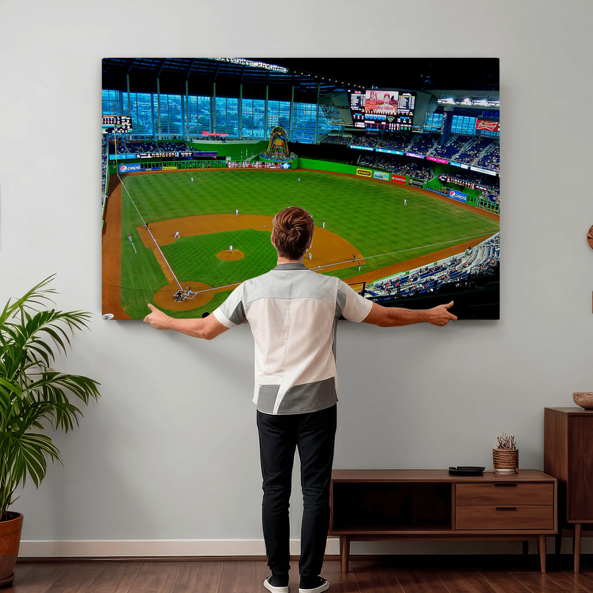 51207-MGV-CV-36X24 - Miami Marlins Baseball Team Print, Miami LoanDepot Park
