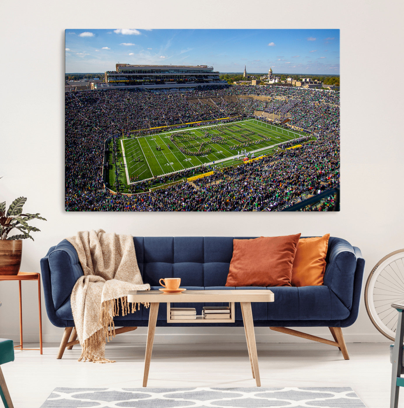 MGV-CV-36X24 - Notre Dame Fighting Irish Football Team Print - Notre Dame Stadium Wall Art Canvas Print