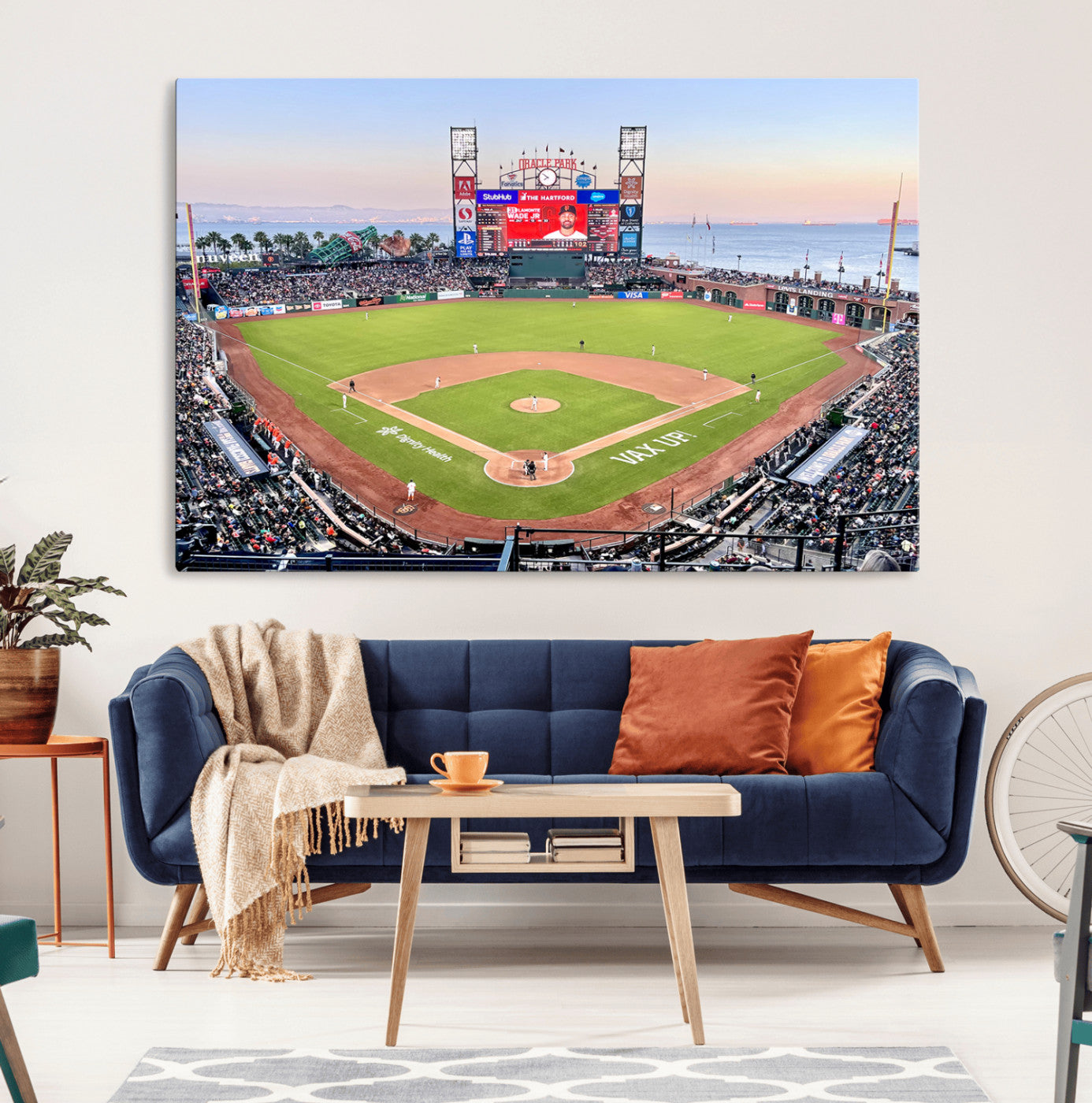 16055-MGV-CV-36X24-San Francisco Giants Baseball Team Print - Oracle Park Stadium Wall Art Canvas Print