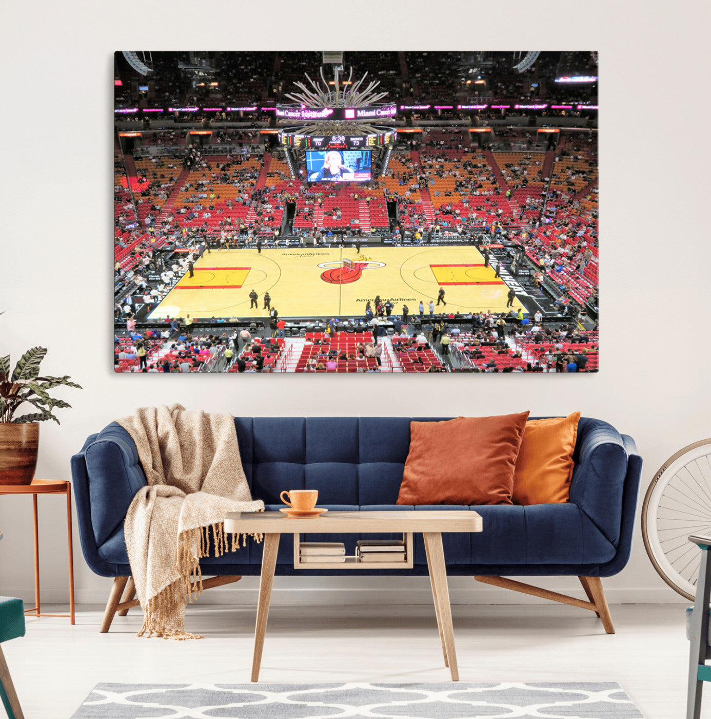 MGV-CV-36X24 - Miami Heat Basketball Team Print Wall Art- Kaseya Center Stadium Wall Art Canvas Print